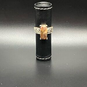 Sterling Silver Orange Jasper Statement Ring